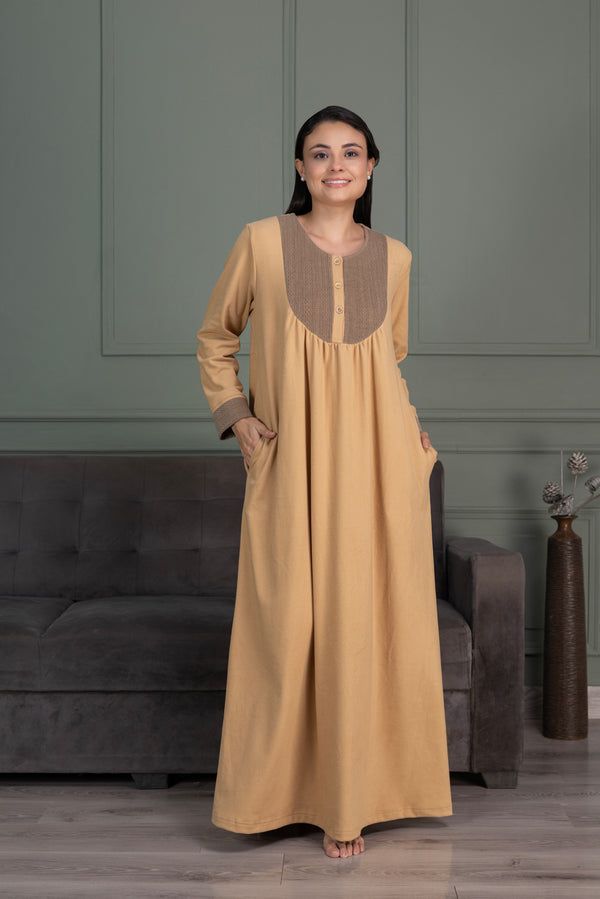 private lives Elegant Woollen Nighty in Beige