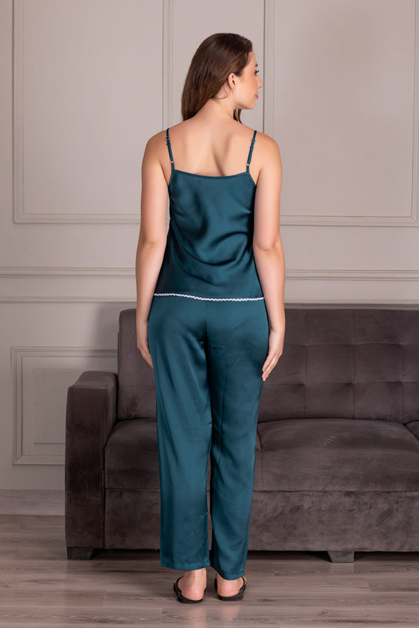 Private Lives Emerald Green Night Suit With Robe