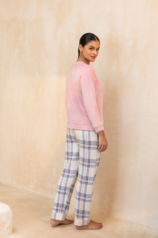 Private Lives Flannel Check Track Set