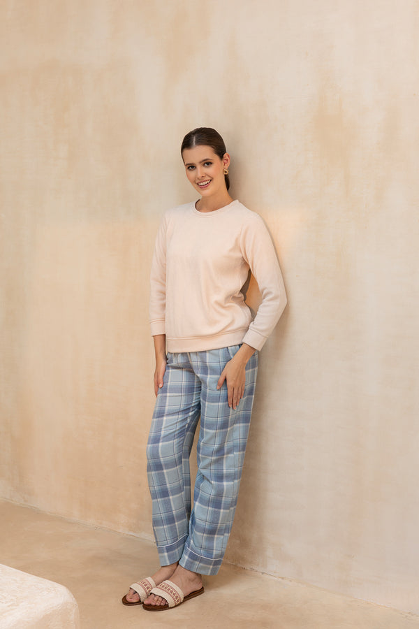 Private Lives Flannel Check Track Set