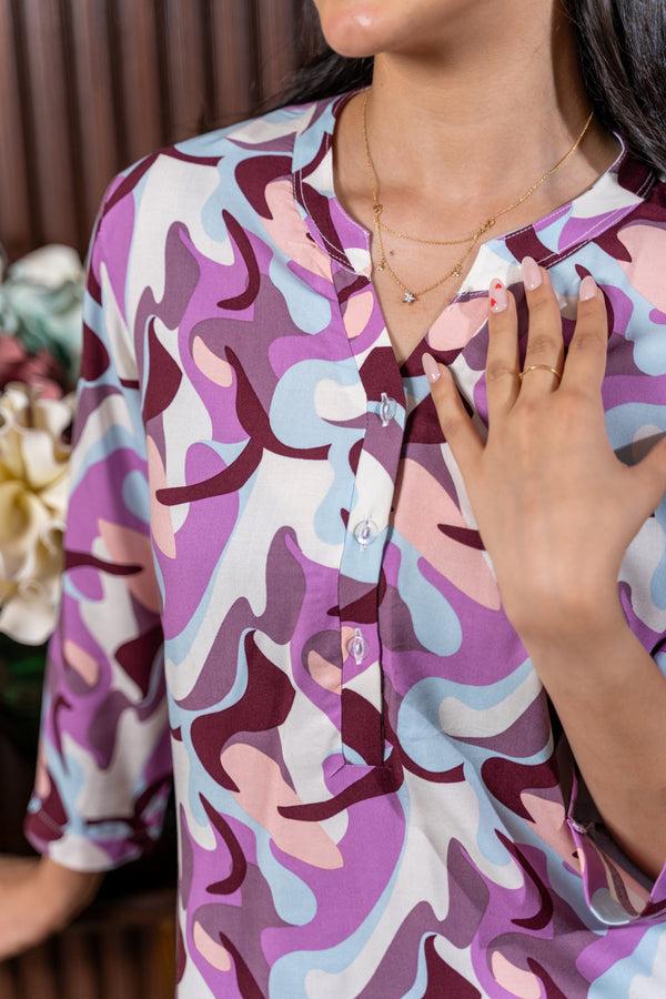 Private Lives Floral Co-ord Set In Rayon