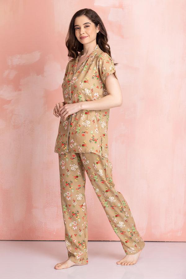 Private Lives Floral Print Classic Collar