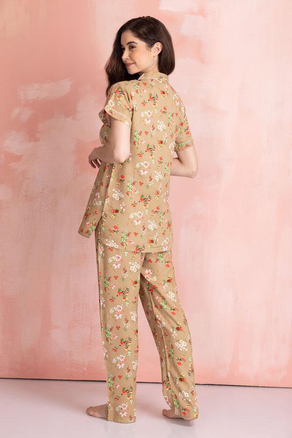 Private Lives Floral Print Classic Collar