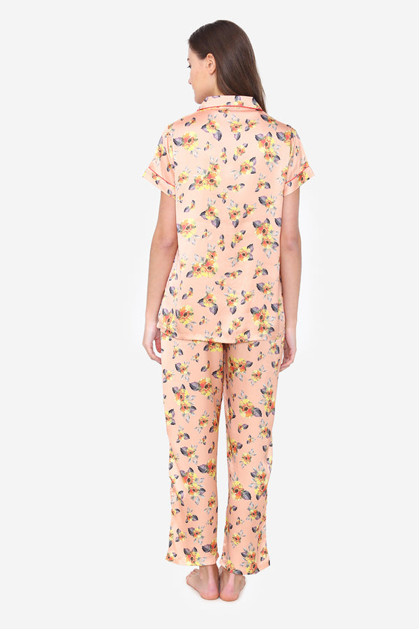 Private Lives Floral Print Satin Night Suit