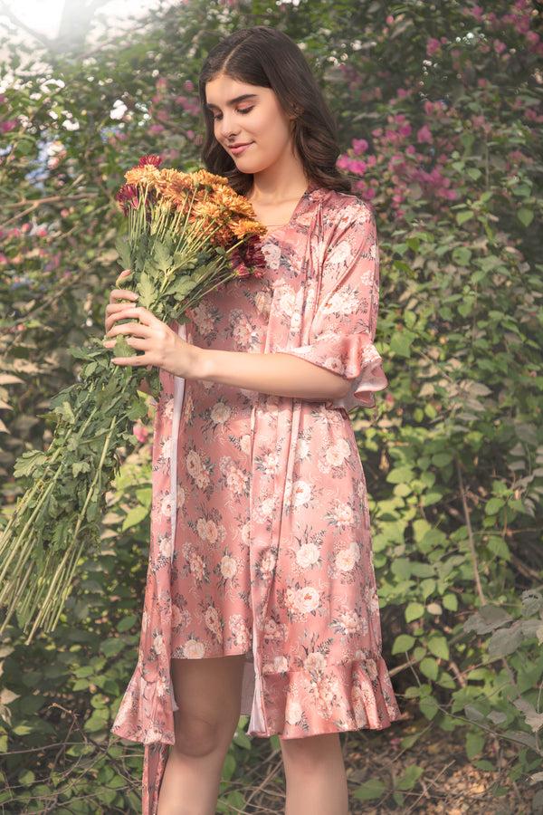Private Lives Floral Printed Short Nightgown Set