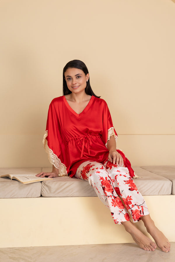 private lives Floral Satin Kaftan set