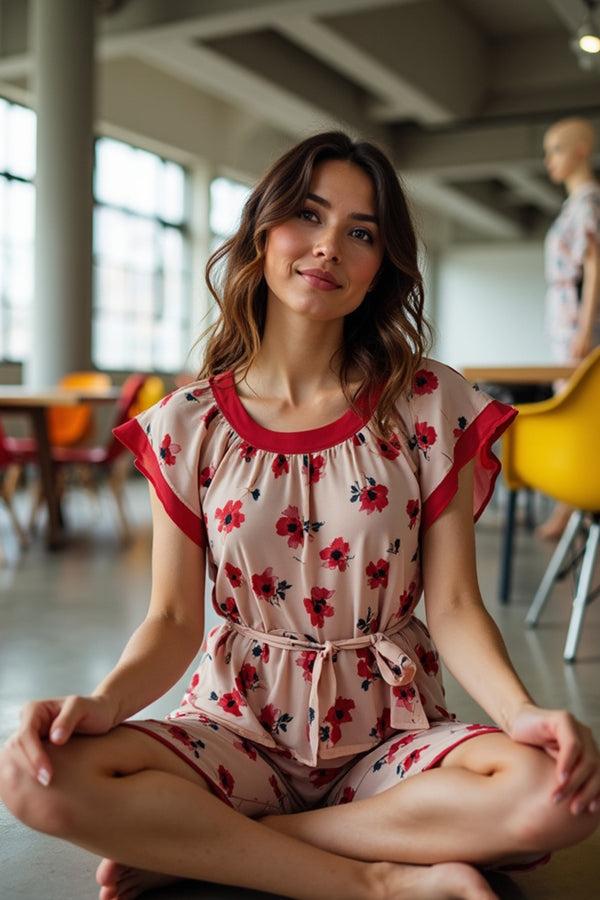 private lives Glamour floral chiffon set