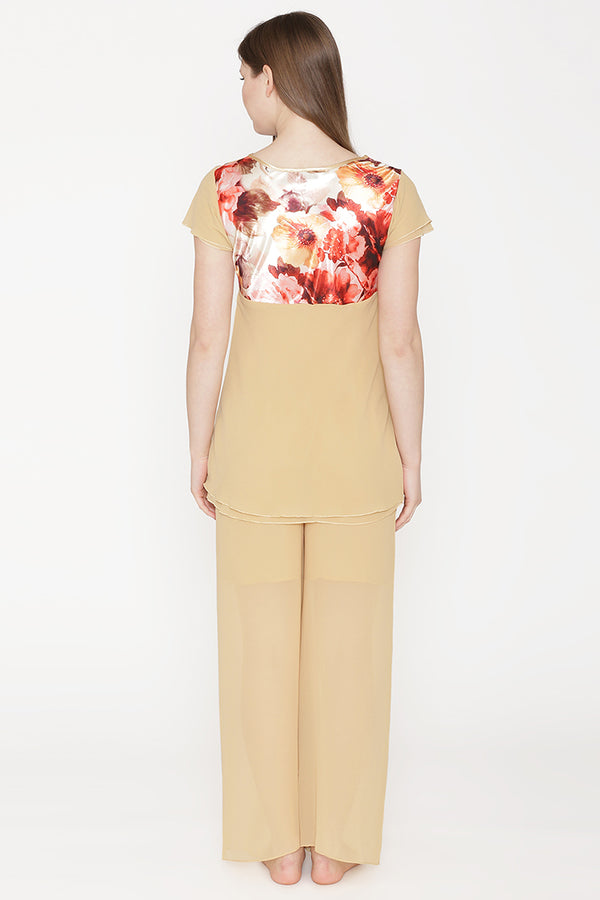 Private Lives Private Lives Gold Chiffon Night Suit