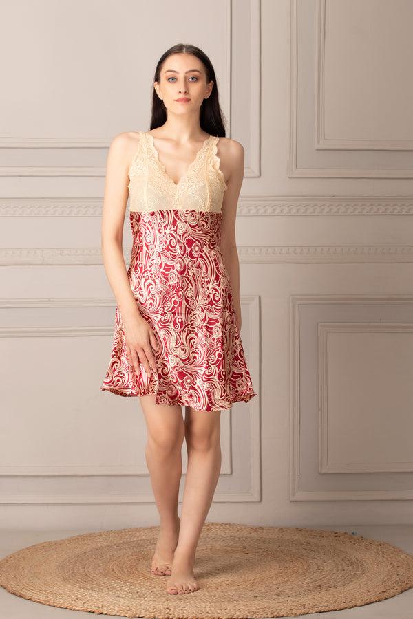 Private Lives Golden Print Short Nightgown Set