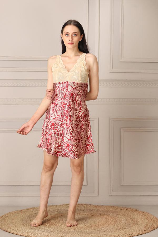 Private Lives Golden Print Short Nightgown Set