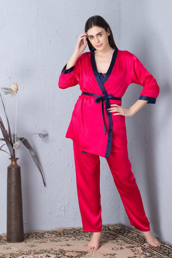 Private Lives Hot Pink Night Suit With Robe