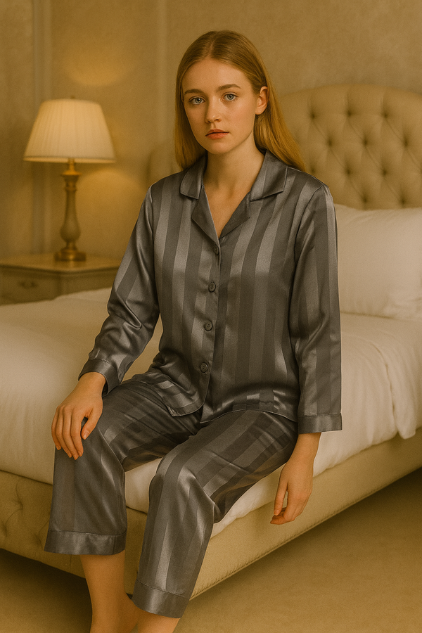 private lives Majestic Grey Stripe Pj set