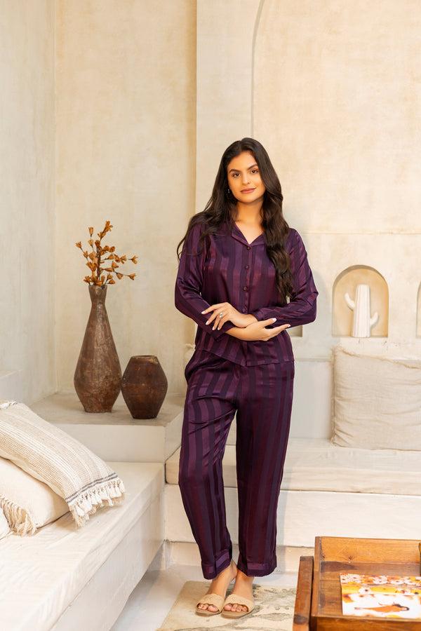 private lives Majestic Wine Stripe Pj set