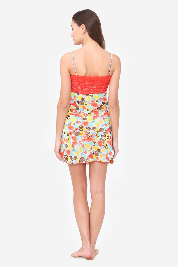 Private Lives Multi Color Satin Baby Doll