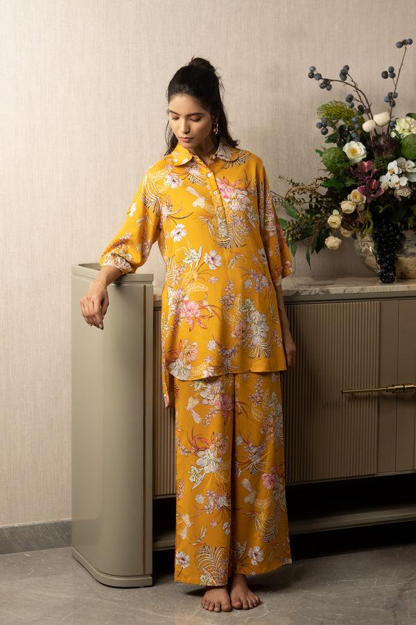 private lives Mustard Spring Floral Co-ord Set