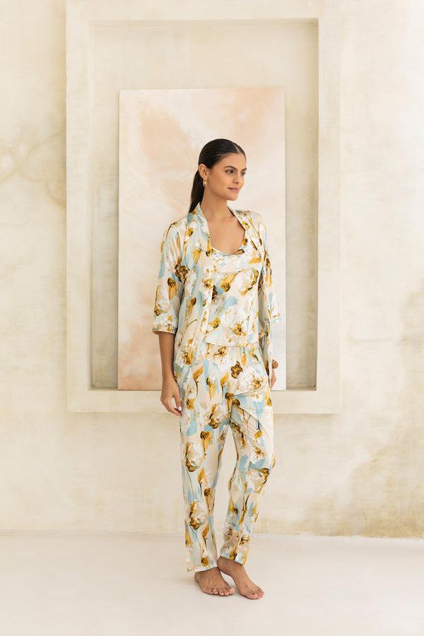 private lives Ocean Blue Pj set with Robe