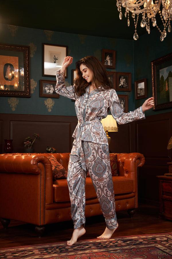 Private Lives Paisley Satin Printed Co-ord Set