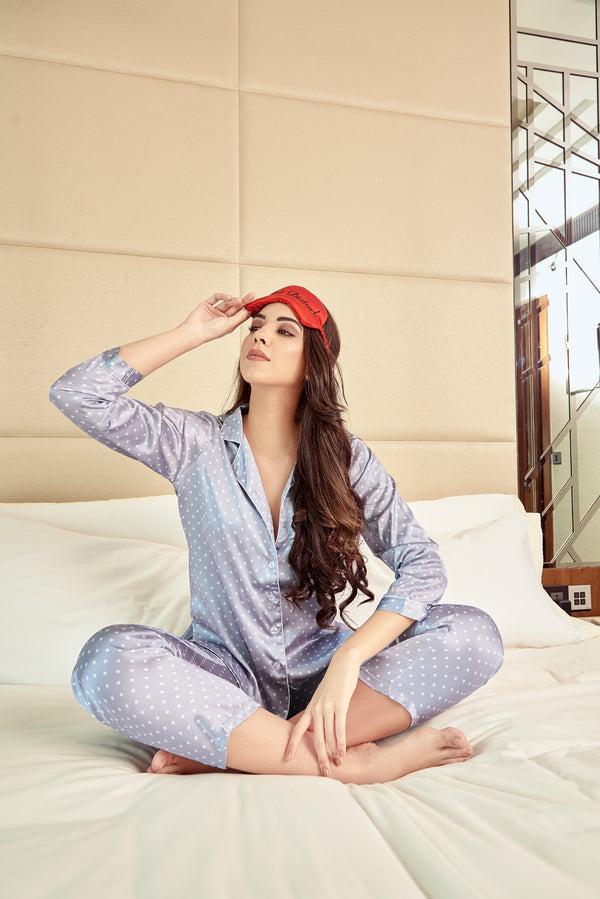 private lives Penelope dots on Satin Night suit