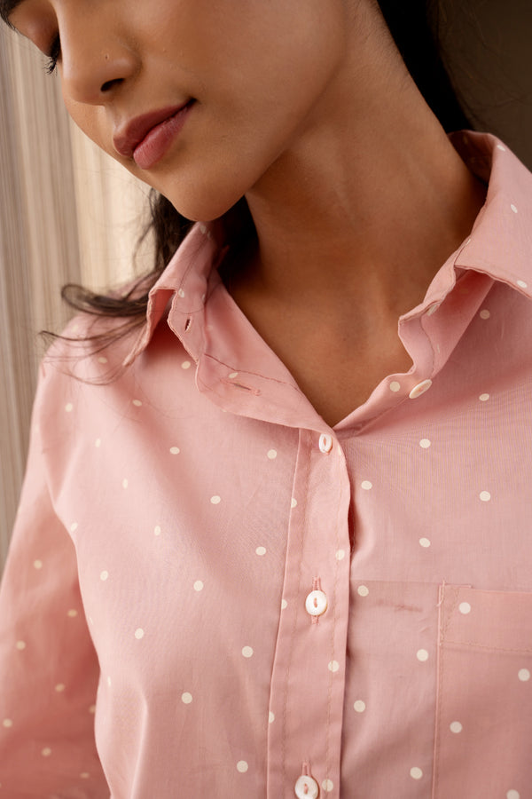Private Lives Pink Cotton Polka Co-Ord Set