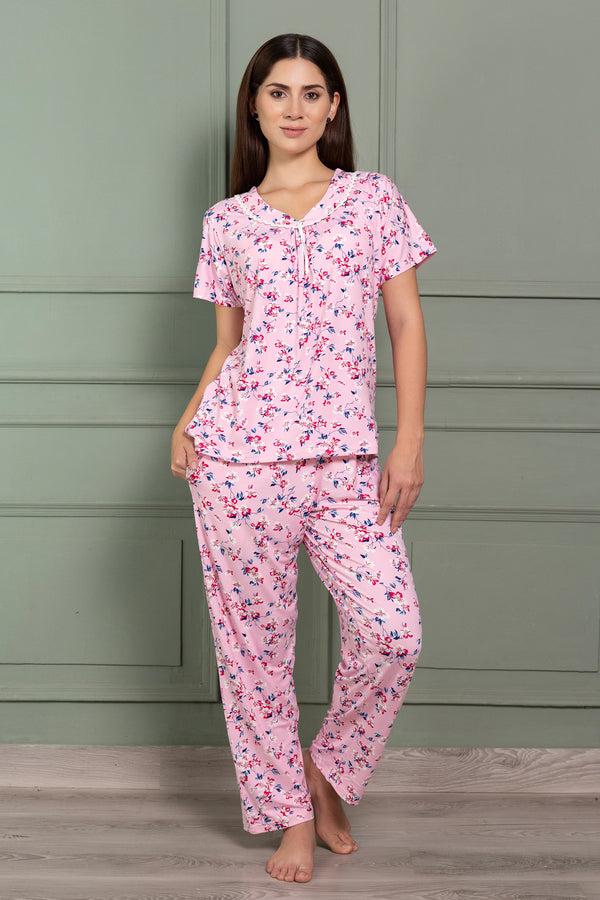 Private Lives Pj Set In Printed Modale