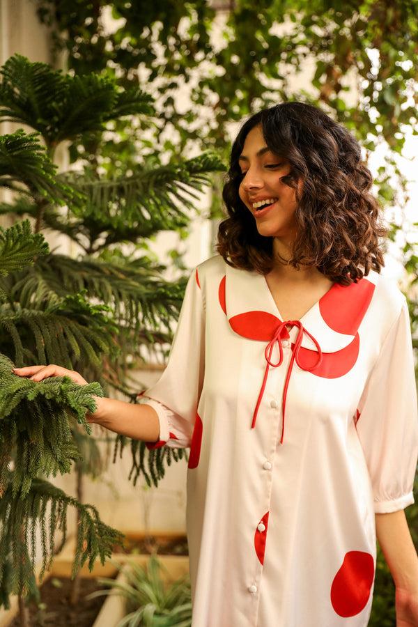 Private Lives Polka Short Nighty In Satin