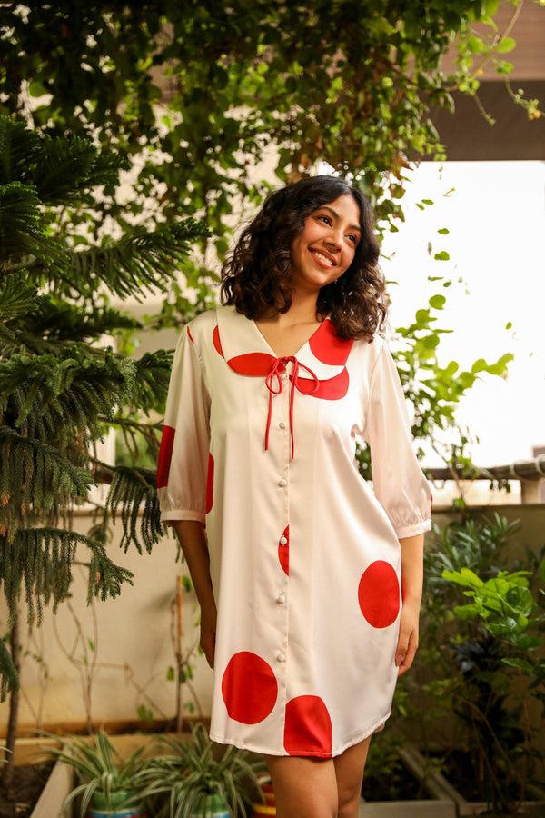 private lives Polka short Nighty in Satin