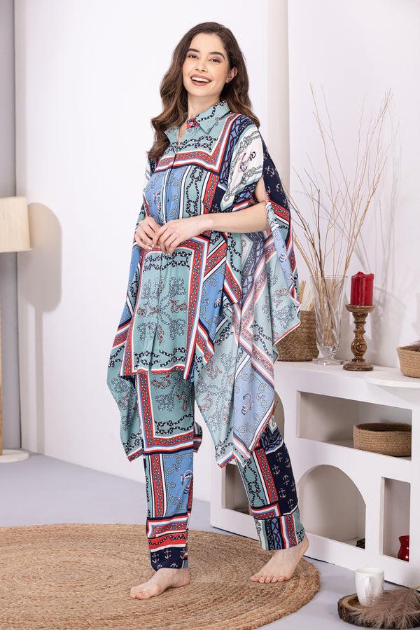 private lives Printed Kaftan Lounge set