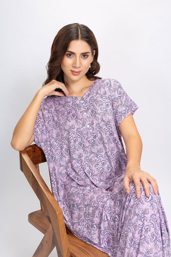 Private Lives Printed Modale Paisely Nighty