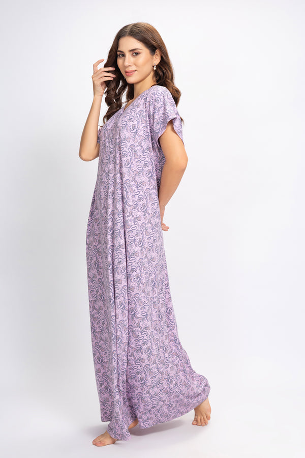 Private Lives Printed Modale Paisely Nighty