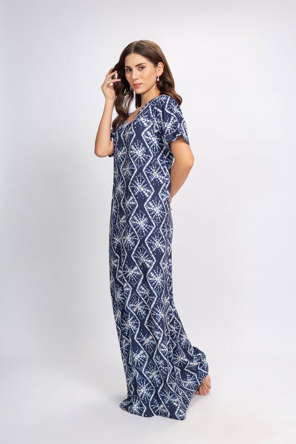 Private Lives Printed Night Dress In Cotton