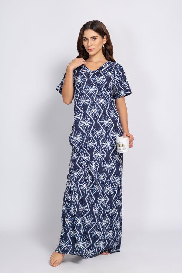 Private Lives Printed Night Dress In Cotton