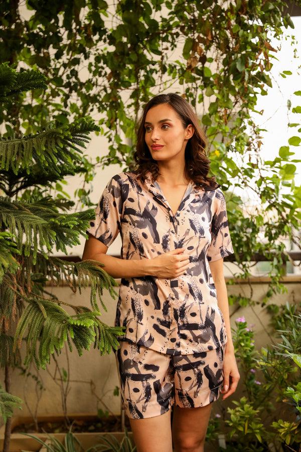 Private Lives Printed Satin Co-ord Set