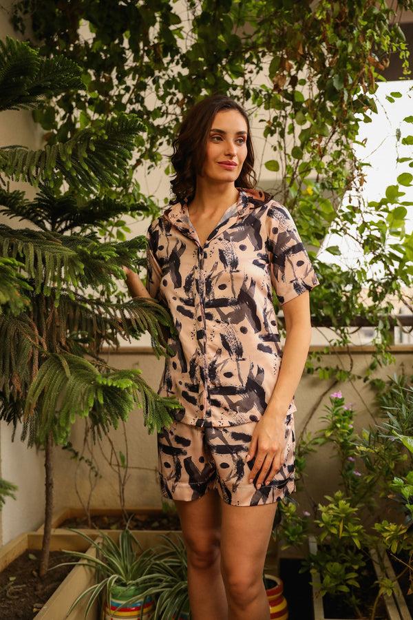 private lives Printed Satin co-ord set