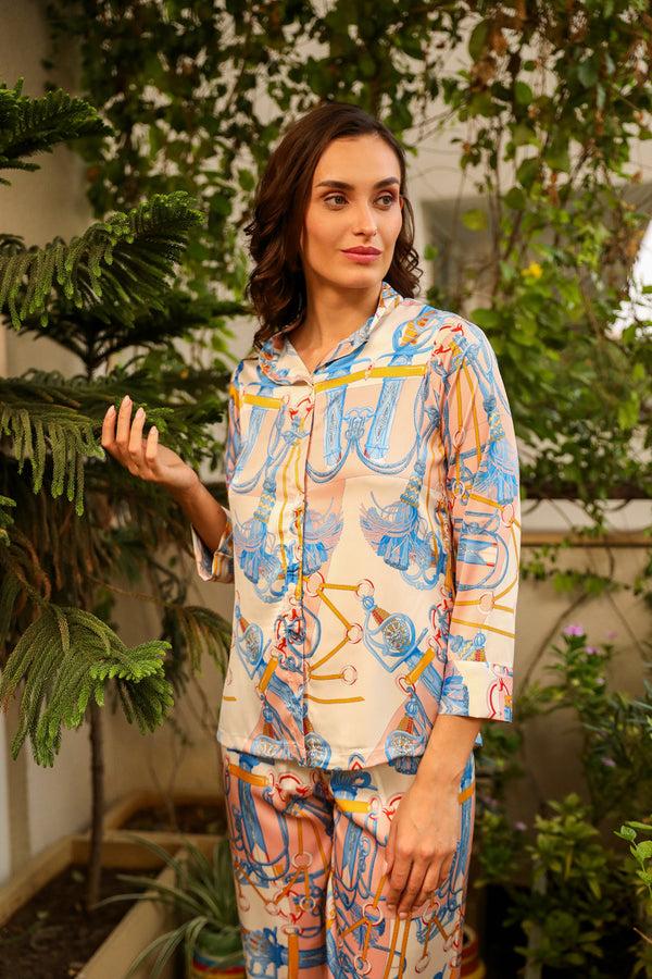 Private Lives Printed Satin Co-ord Set