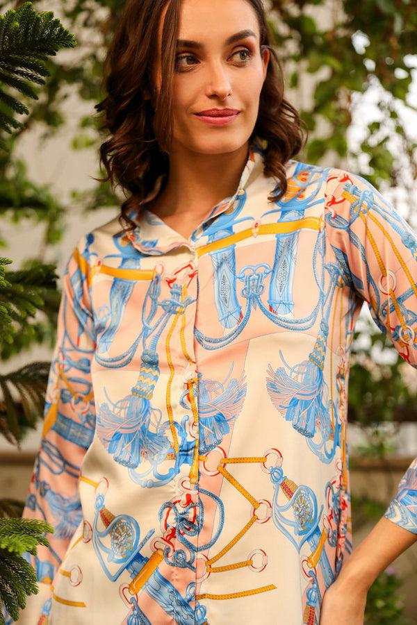 Private Lives Printed Satin Co-ord Set