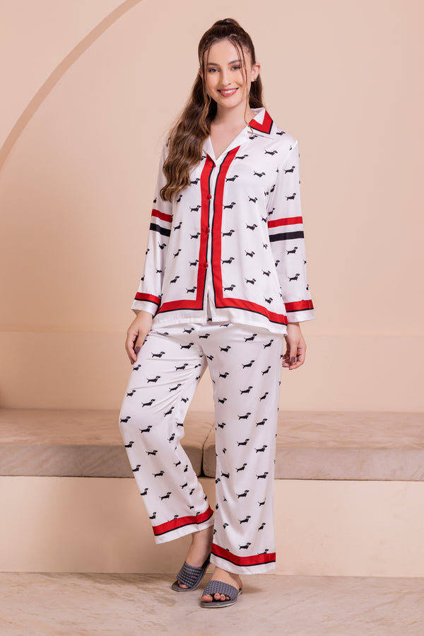 Private Lives Printed Satin Co-ord Set