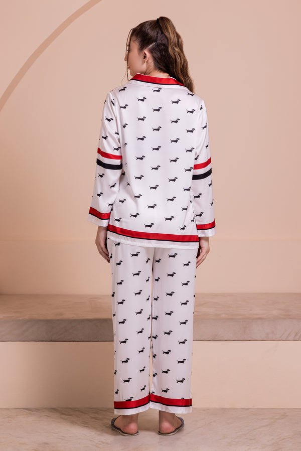 Private Lives Printed Satin Co-ord Set