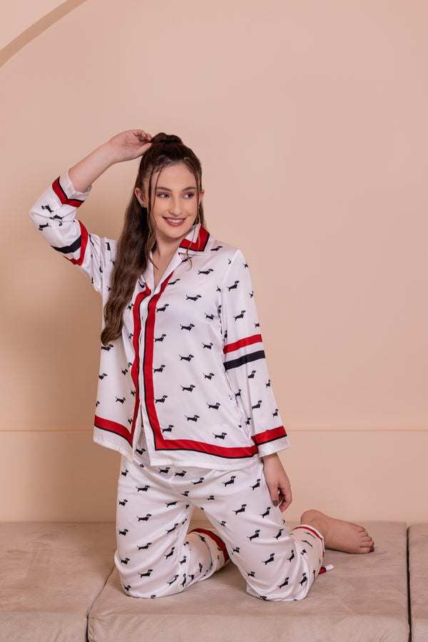 Private Lives Printed Satin Co-ord Set