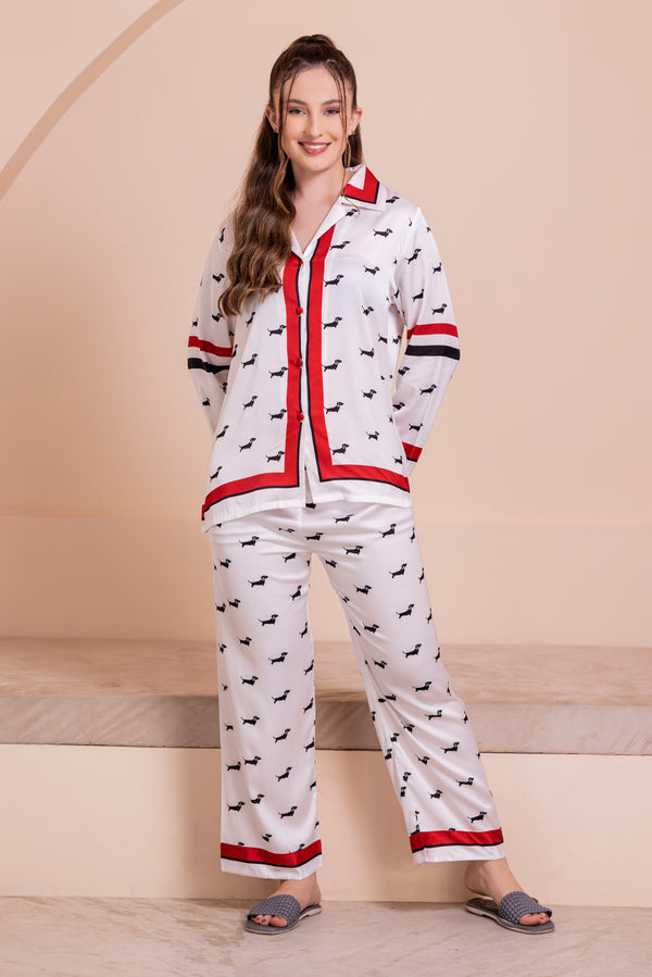 private lives Printed Satin co-ord set