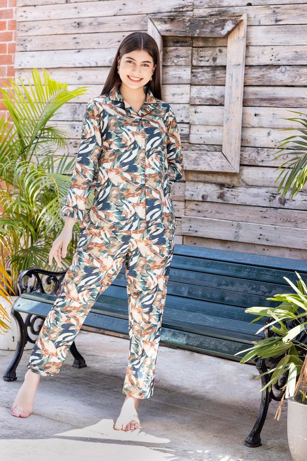Private Lives Printed Satin Co-ord Set