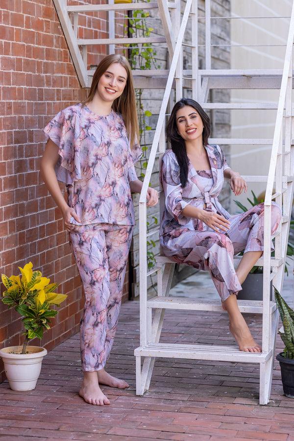 Private Lives Printed Satin Co-ord Set