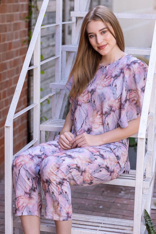 private lives Printed Satin Co-ord set