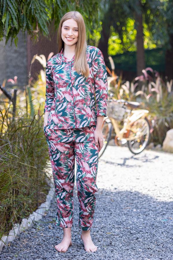 Private Lives Printed Satin Co-ord Set