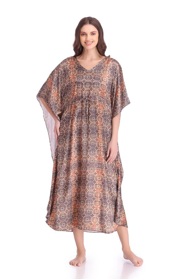 private lives Printed Satin Kaftan
