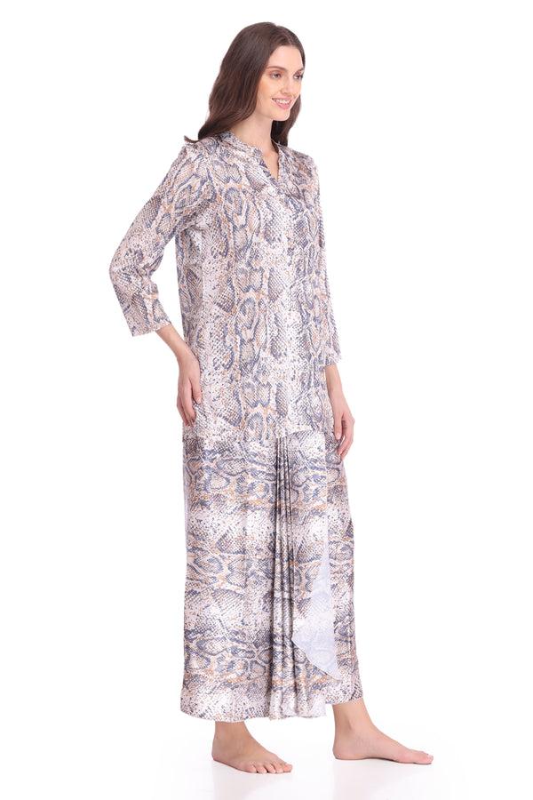 Private Lives Printed Satin Lungi Kurta