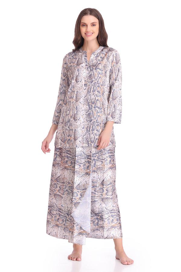 private lives Printed Satin Lungi Kurta