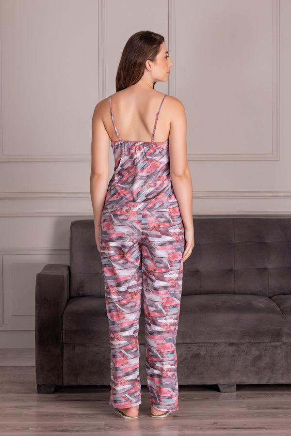 Private Lives Printed Satin Pj Set With Robe