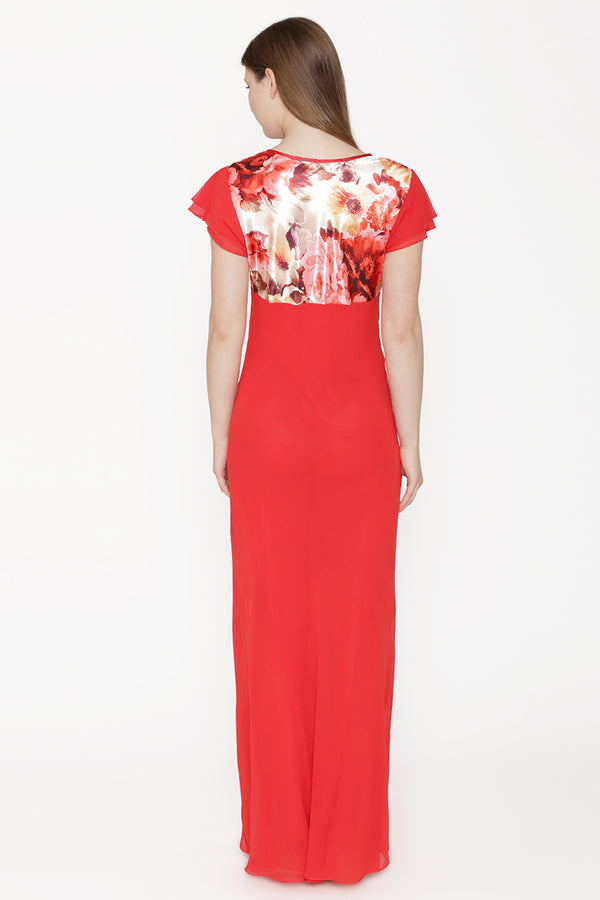 Private Lives Private Lives Red Chiffon Long Nighty