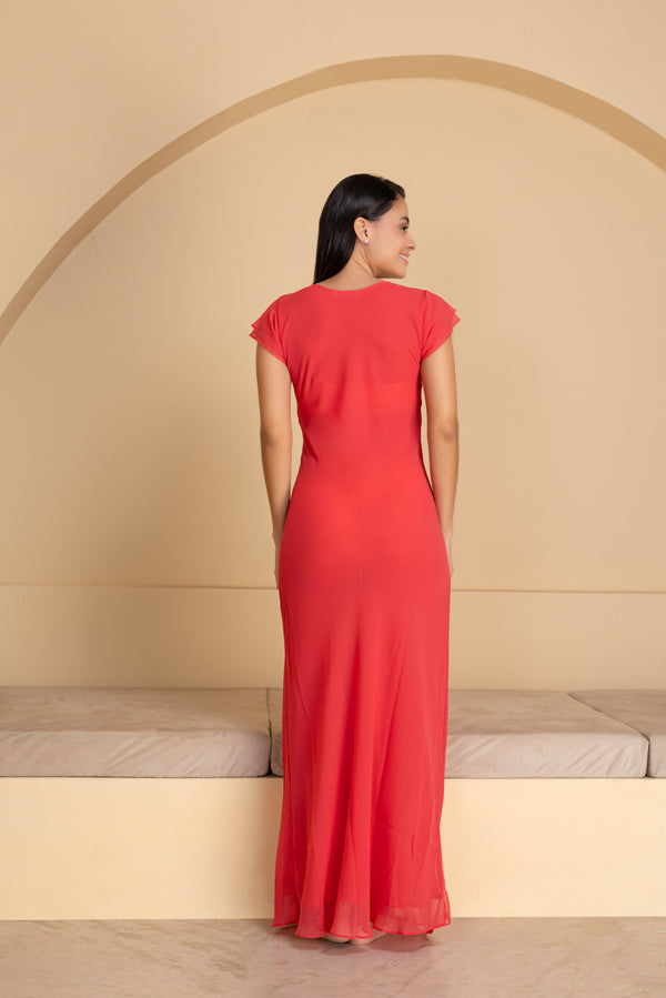 Private Lives Red Double Chiffon Night Dress
