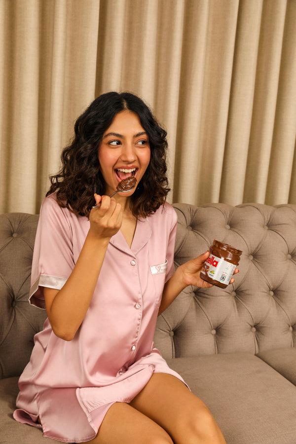 private lives Rose classic collar Satin Nightie